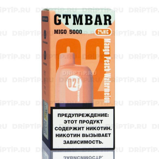 Жидкость для вейпа / GTM BAR Migo 5000 - Mango Peach Watermelon