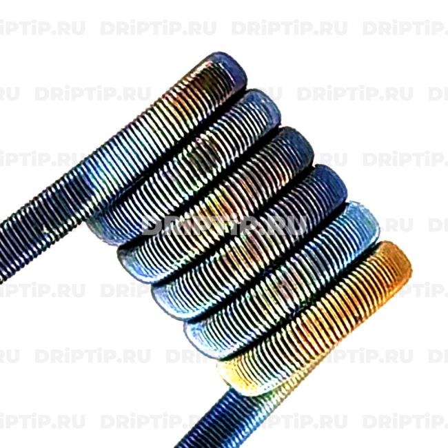 Комплектующие / Fused Clapton 2*0,4К+0,1NiCr, 3мм, 6 витков, 0.16 ом Плата